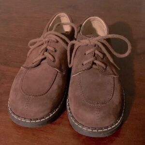 Tartine et Chocolat Toddler Boy Brown Suede Lace-Up Oxfords